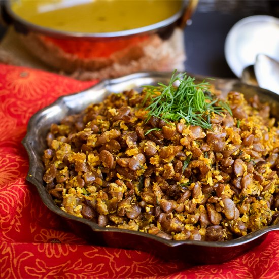 Horse Gram and Dill Leaf Stir Fry