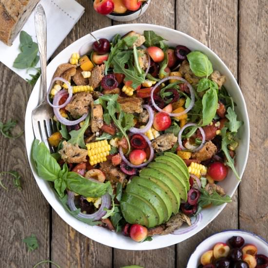 Cherry Panzanella & Rocket Salad