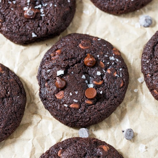 Salted Double Chocolate Cookies