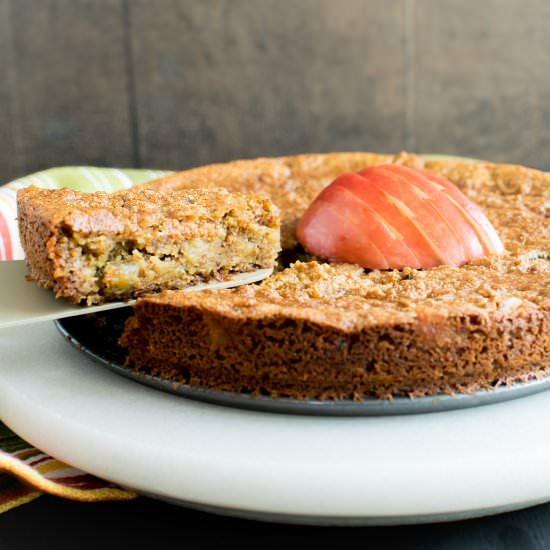 Pan Seared Vegan Apple Almond Cake