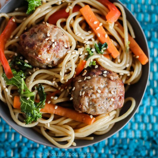 Asian Spaghetti and Meatballs