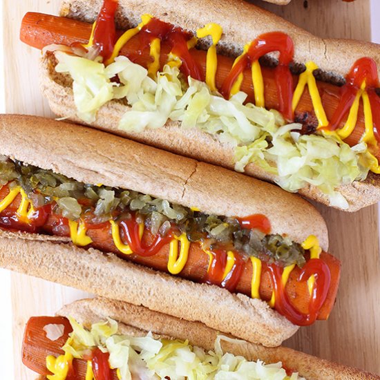 Vegan Carrot Hot Dogs