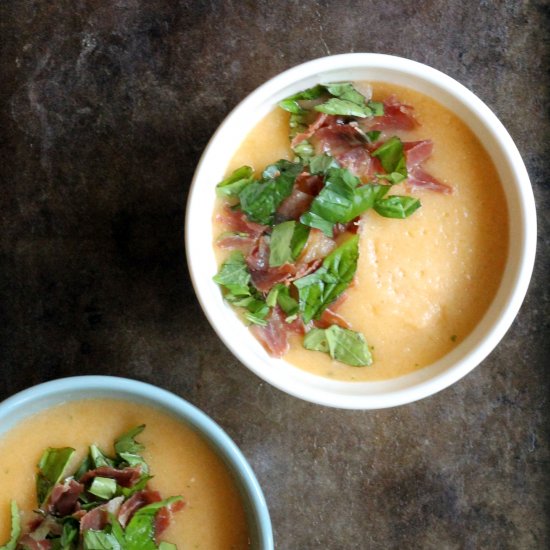 Cantaloupe Soup with Prosciutto