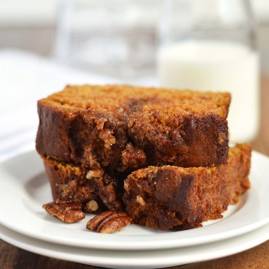 Pumpkin Cinnamon Pecan Loaf