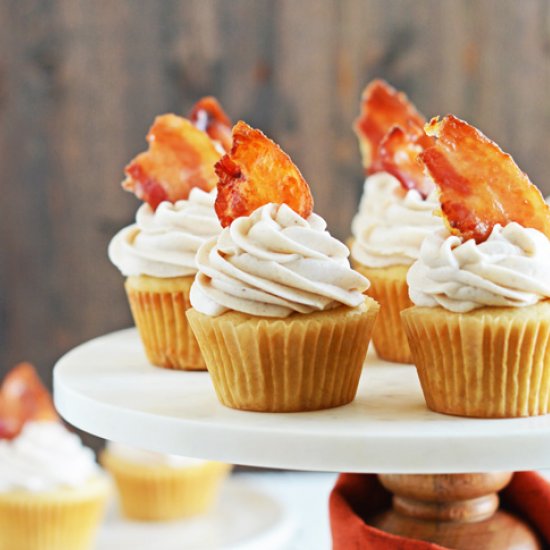 Maple-Bacon Cinnamon Cupcakes