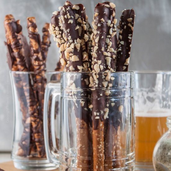 Chocolate Covered Pretzel Rods