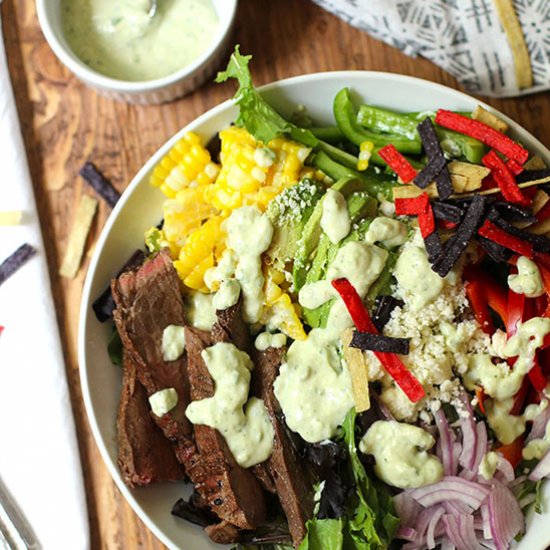 Flank Steak Fajita Salad