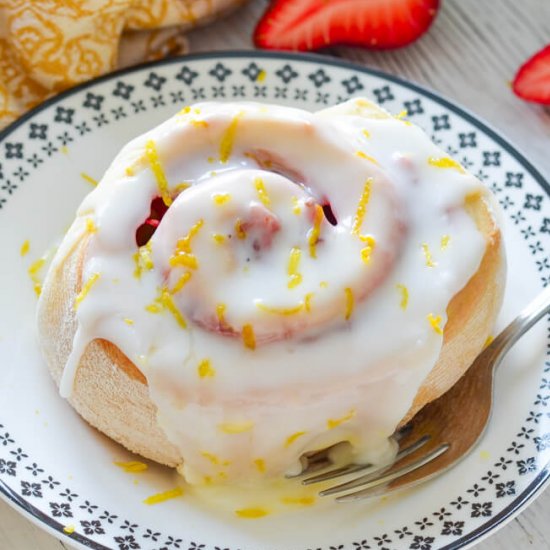 Sticky Lemon Strawberry Sweet Rolls