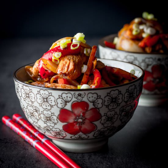 Quick Black Bean Chicken Stir Fry