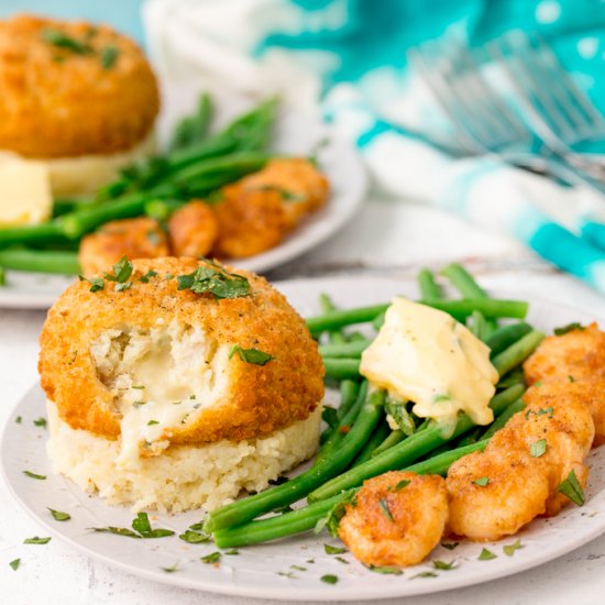 Garlic Butter Prawns & Fishcake