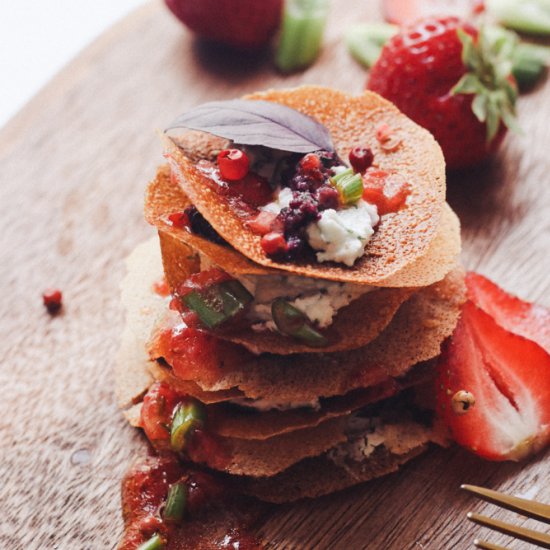 Pesto and goat cheese mille-feuille