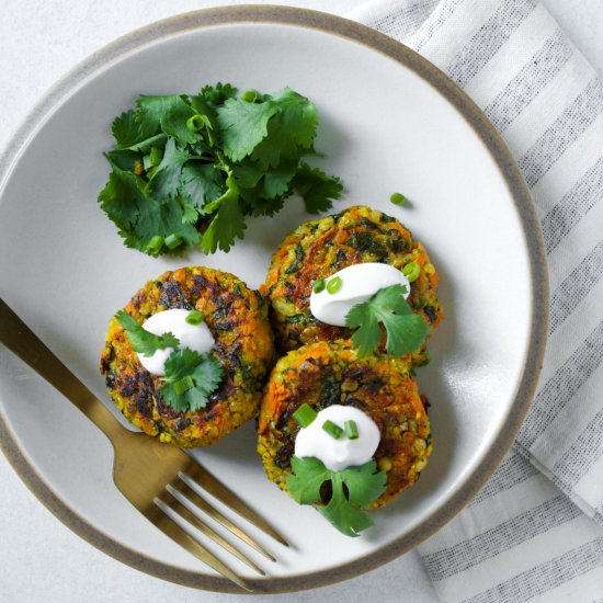 Curried Sorghum Cakes with Carrots