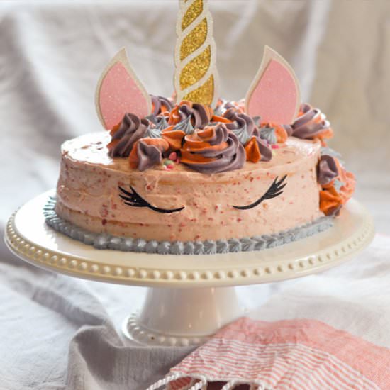 Very Strawberry Unicorn Cake