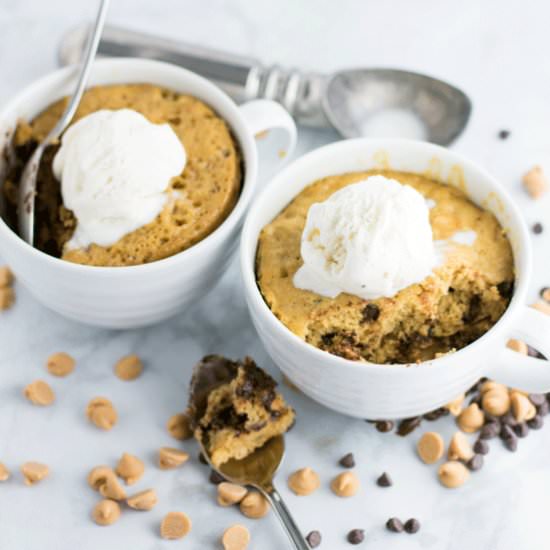 Chocolate Peanut Butter Mug Cake