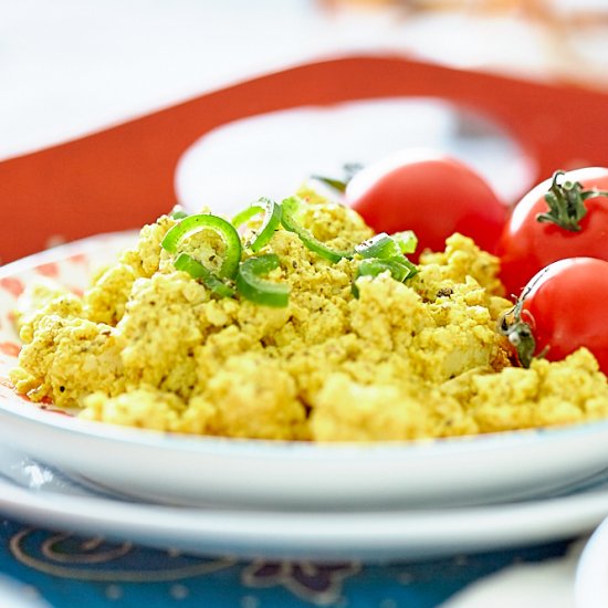 Turmeric Scrambled Tofu “Eggs”