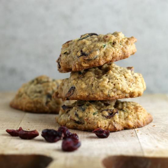 Zucchini Cranberry Oatmeal Cookies