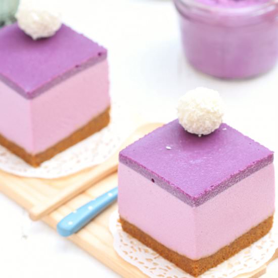 No-bake Ube Halaya Mini Cheesecakes