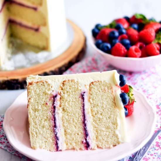 Mixed Berry Mascarpone Cake