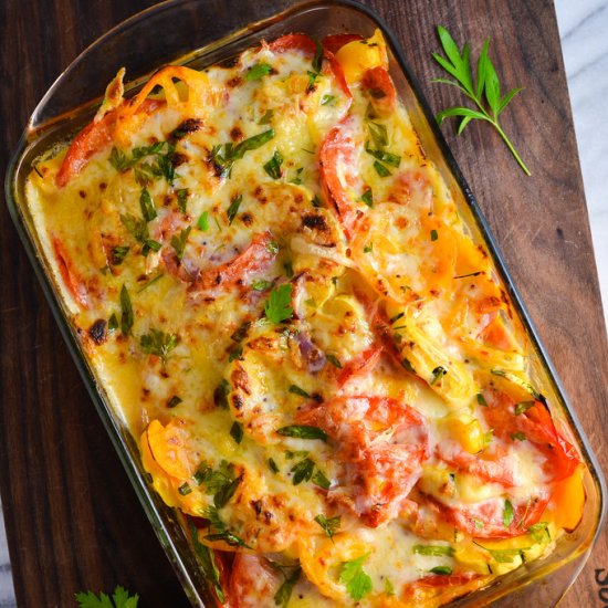 Delicata Squash and Tomato Gratin