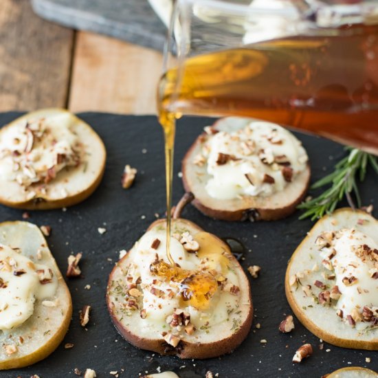 Baked Pears with Goat Cheese, Honey