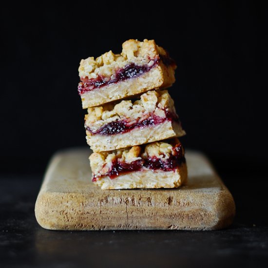 Cherry oat crumble bars