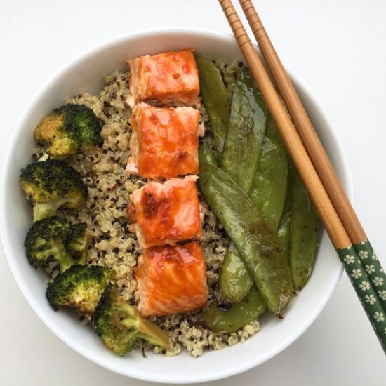 Sweet and sour salmon with quinoa