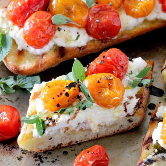 Cherry Tomato Ricotta Bruschetta