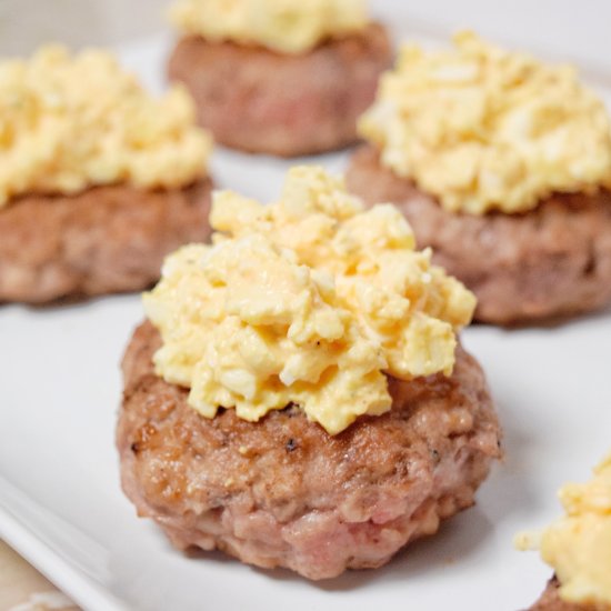 Pork Burgers + Deviled Egg Salad