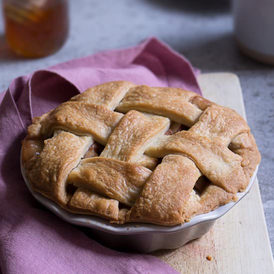 Spiced Red Pear Pie with Honey