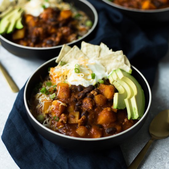 Turkey Chili with Butternut Squash