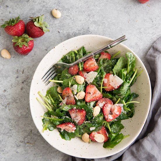 Strawberry Kale Lavender Salad