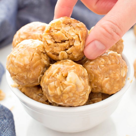 No Bake PB Coconut Energy Bites