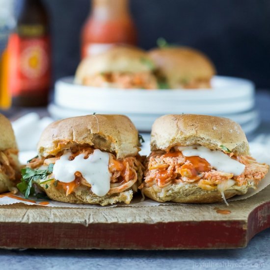 Cheesy Buffalo Chicken Sliders