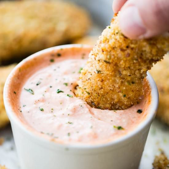 BAKED CHICKEN TENDERS WITH CHILI YO