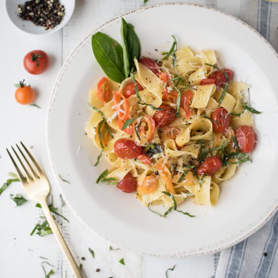 Pappardelle With Blistered Tomatoes