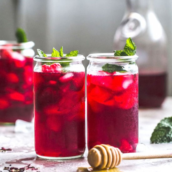 Raspberry Hibiscus Iced Tea