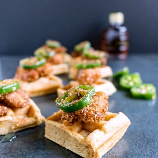 Homemade Chicken & Waffle Bites