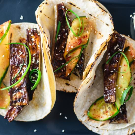 Miso-Glazed Eggplant Tacos