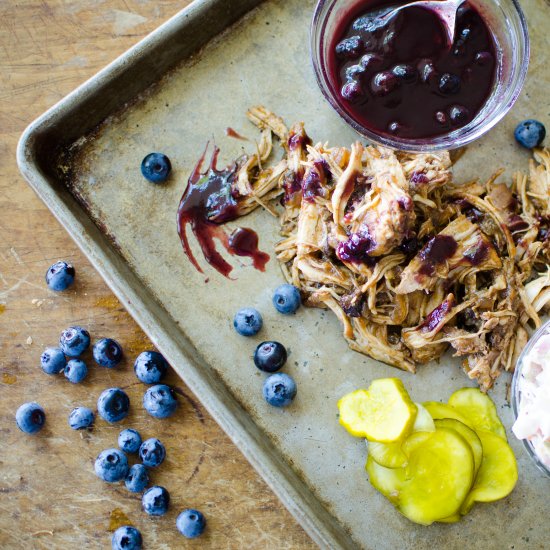 Spicy Blueberry BBQ Pulled Chicken