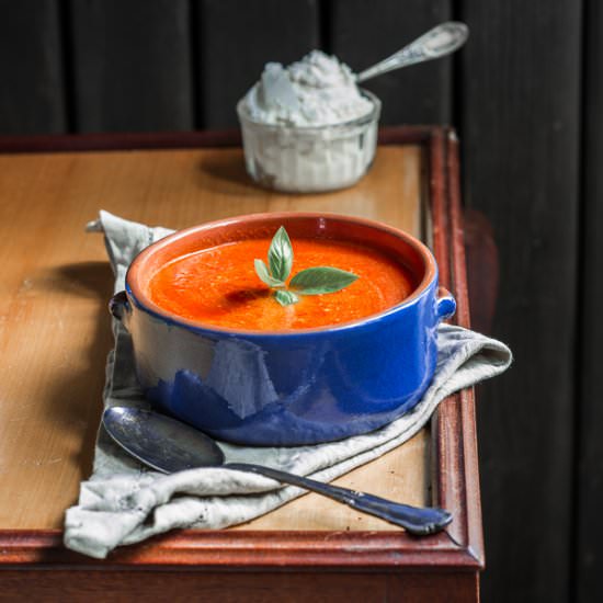 Grilled Pepper and Mascarpone Soup