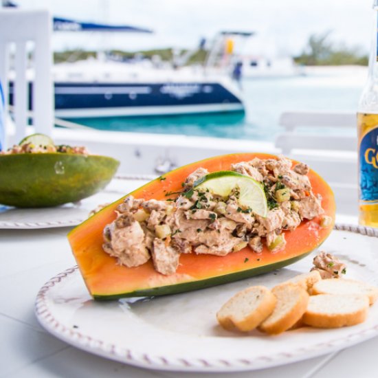 Chicken Salad Papaya Boats