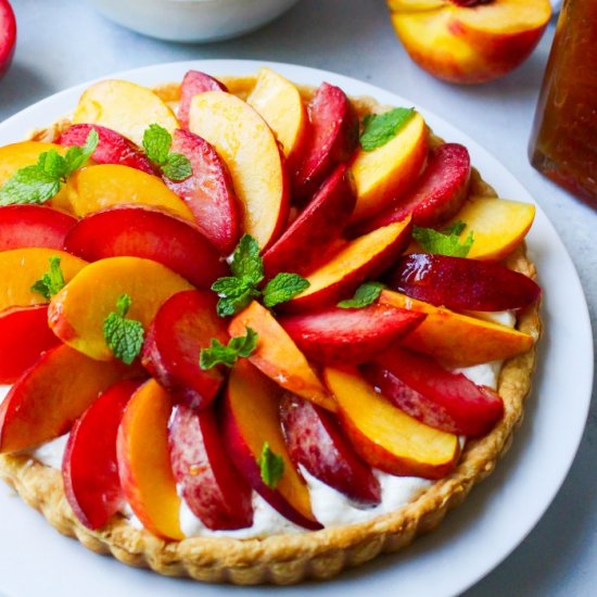 Stone Fruit and Ricotta Tart