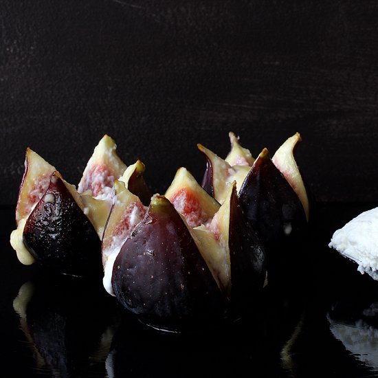 Goat cheese & honey stuffed figs