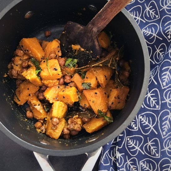 Pumpkin Kala Chana Curry