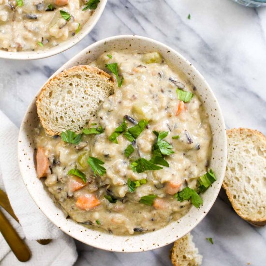 Creamy Wild Rice Soup (Dairy Free)