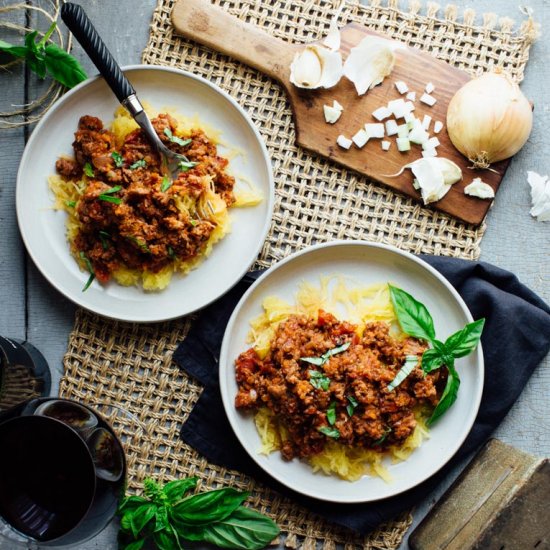 Spaghetti Squash and Sausage Ragu