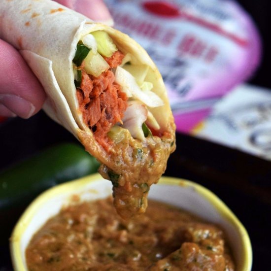 Thai Tuna Wraps with Peanut Sauce