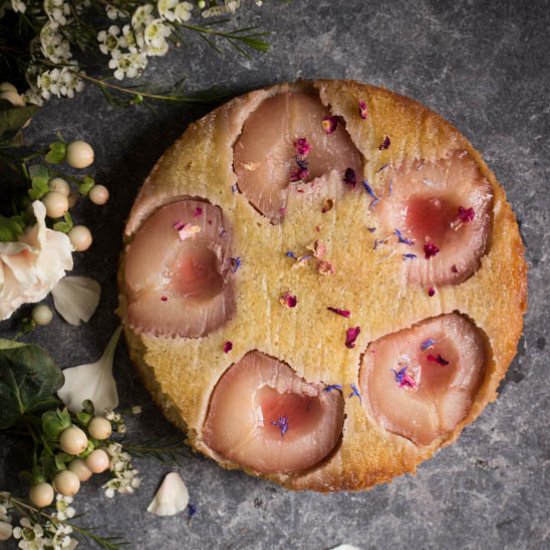 Hibiscus Pear Upside Down Cake