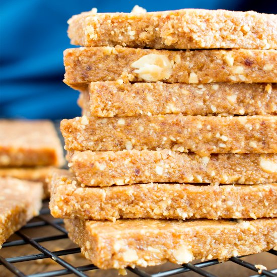 No Bake PB Cookie Energy Bars