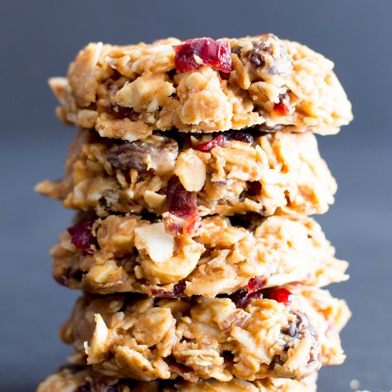 No Bake PB Fruit & Nut Cookies